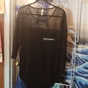 Splash Witchy Sheer Black knit top